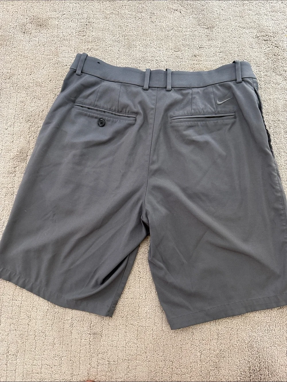 Nike Men's Flat-Front Gray Performance Shorts
